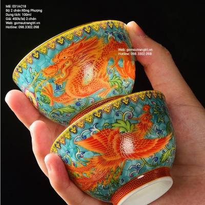 BỘ 2 CHÉN RỒNG PHƯỢNG